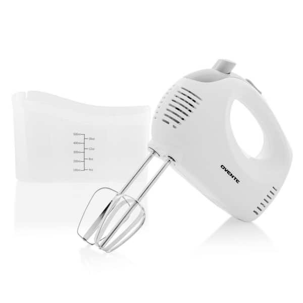 OVENTE 5-Speed Ultra Power Hand Mixer with Free Storage Case, White
