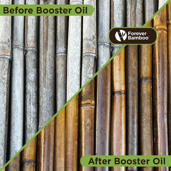 Forever Bamboo Booster Wood Oil Finish Eco-Friendly UV, Water-Resistant Bamboo Fences, Poles, Outdoor Furniture, 32 oz.