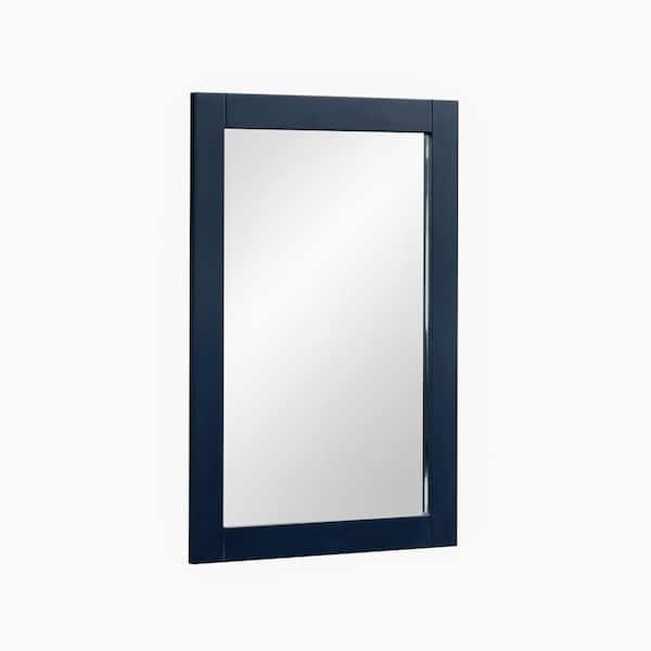 HOMEVY STUDIO Galsaky 22 in. W x 32 in. H Rectangular Framed Surface-Mount Bathroom Vanity Mirror in Marine Blue