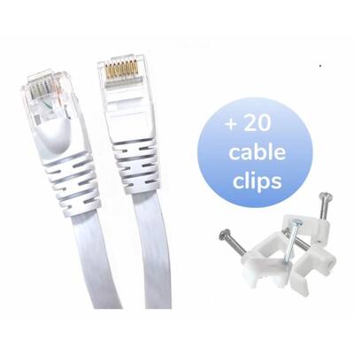 75 ft. RJ45 CAT6 Unshielded Twisted Pair Patch Cable, Flat White