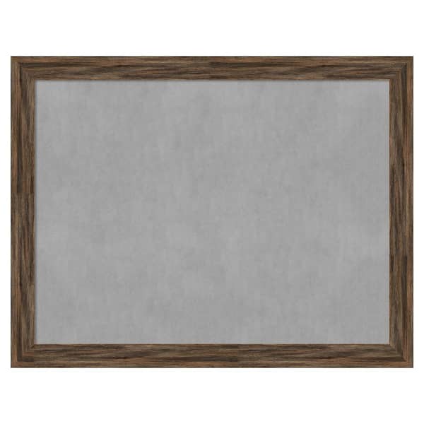 Amanti Art Regis Barnwood Mocha Narrow 27 in. x 21 in Framed Magnetic Board