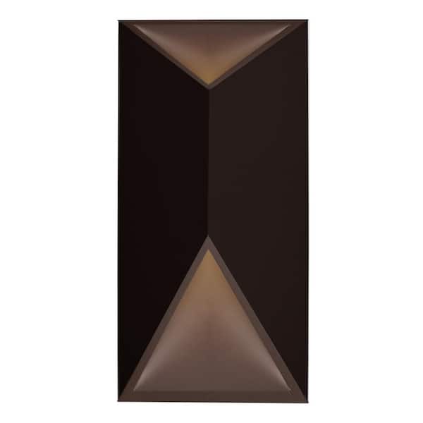 KUZCO Indio 12-in 1-Light 11-Watt Bronze Integrated LED Exterior Wall Sconce