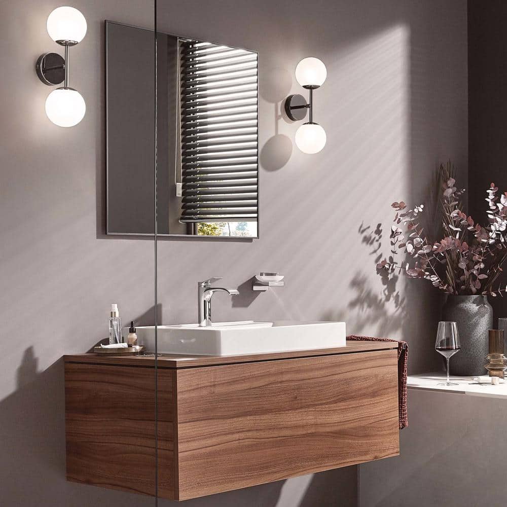 Chrome Modern Single Hole Bathroom Faucet with Pop-Up Drain