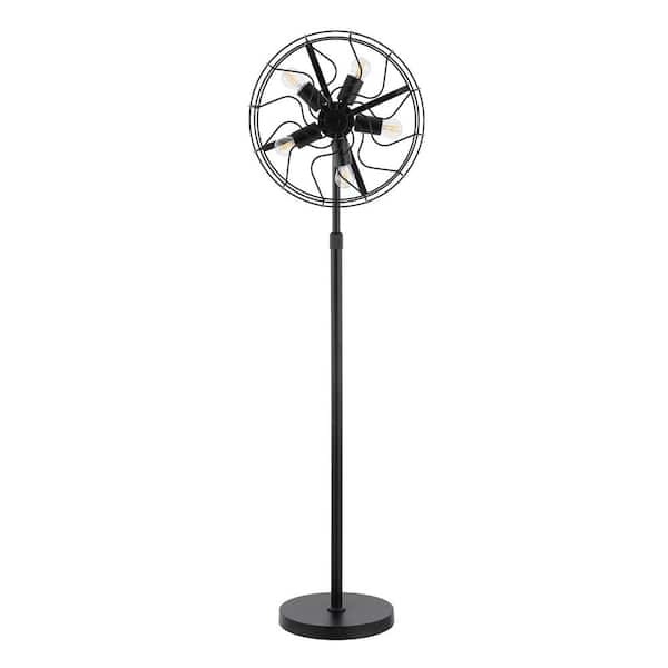 MLiAN 62 in. Black 5-Light Adjustable Standard Floor Lamp with Metal Caged Shade