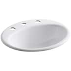 KOHLER Farmington Topmount Bathroom Sink in White with Overflow Drain K ...