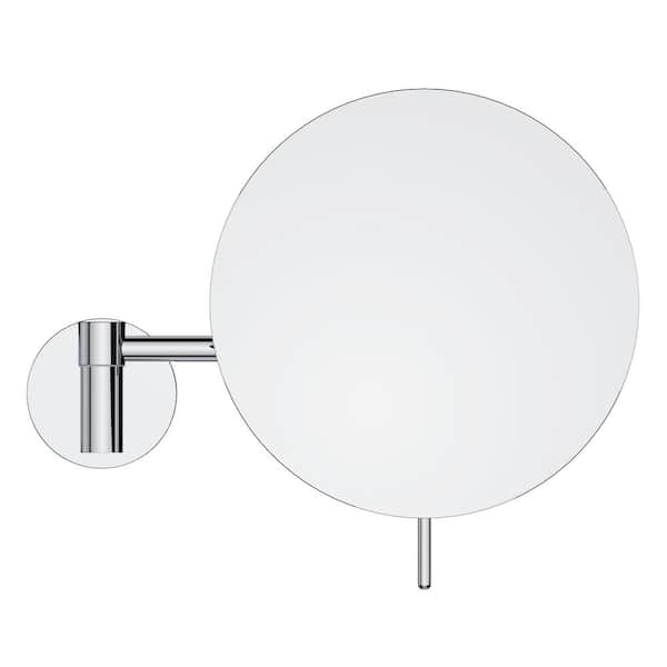 ANGELES HOME 7 7/8 in. W x 7 7/8 in. H Small Round 3X Magnifying Bathroom Makeup Mirror in Chrome