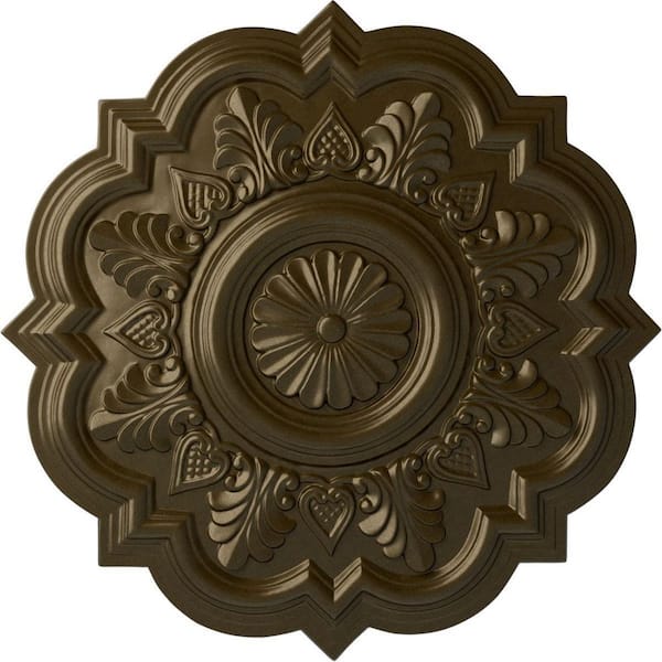 Ekena Millwork 20-1/4" x 1-1/2" Deria Urethane Ceiling Medallion (Fits Canopies upto 6"), Brass