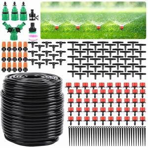 200 Pcs. Garden Drip Irrigation Kit, Greenhouse Micro Automatic System with 1/4 inch 1/2 inch Blank Distribution