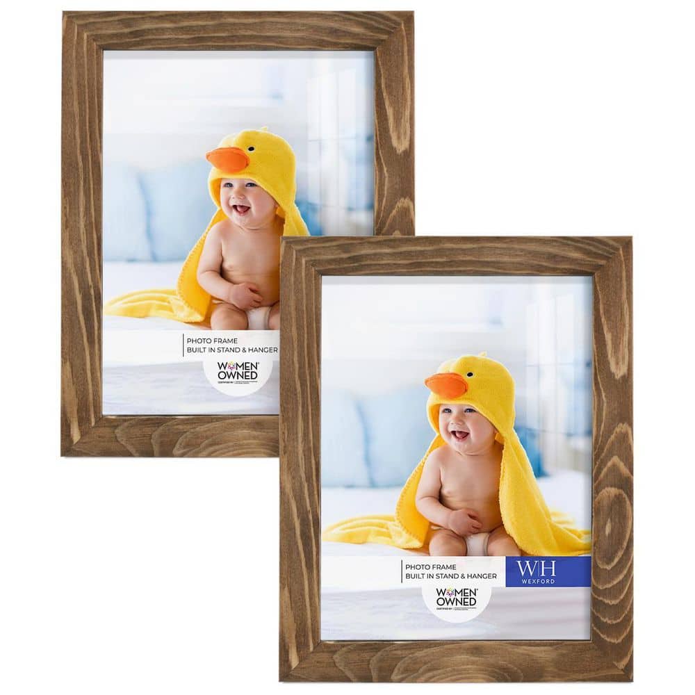 Woodgrain 6 in. x 8 in. Walnut Picture Frame (Set of 2)