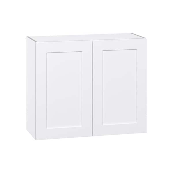 J COLLECTION Wallace Painted Warm White Shaker Assembled Wall Kitchen Cabinet (36 in. W x 30 in. H x 14 in. D)