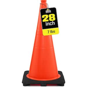 BOEN 28 in. Orange PVC Reflective Traffic Safety Cone TC-28R - The