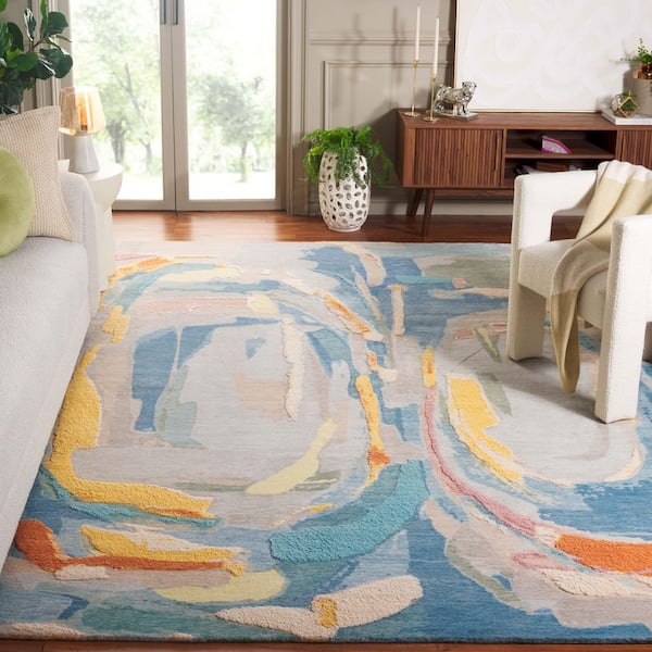 Saint Tropez 8 ft. x 10 ft. Blue/Gray Abstract Area Rug