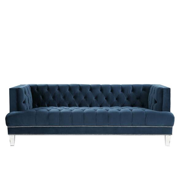 Acme Furniture Ansario 88 in. Blue Polyester 3-Seats Sofa