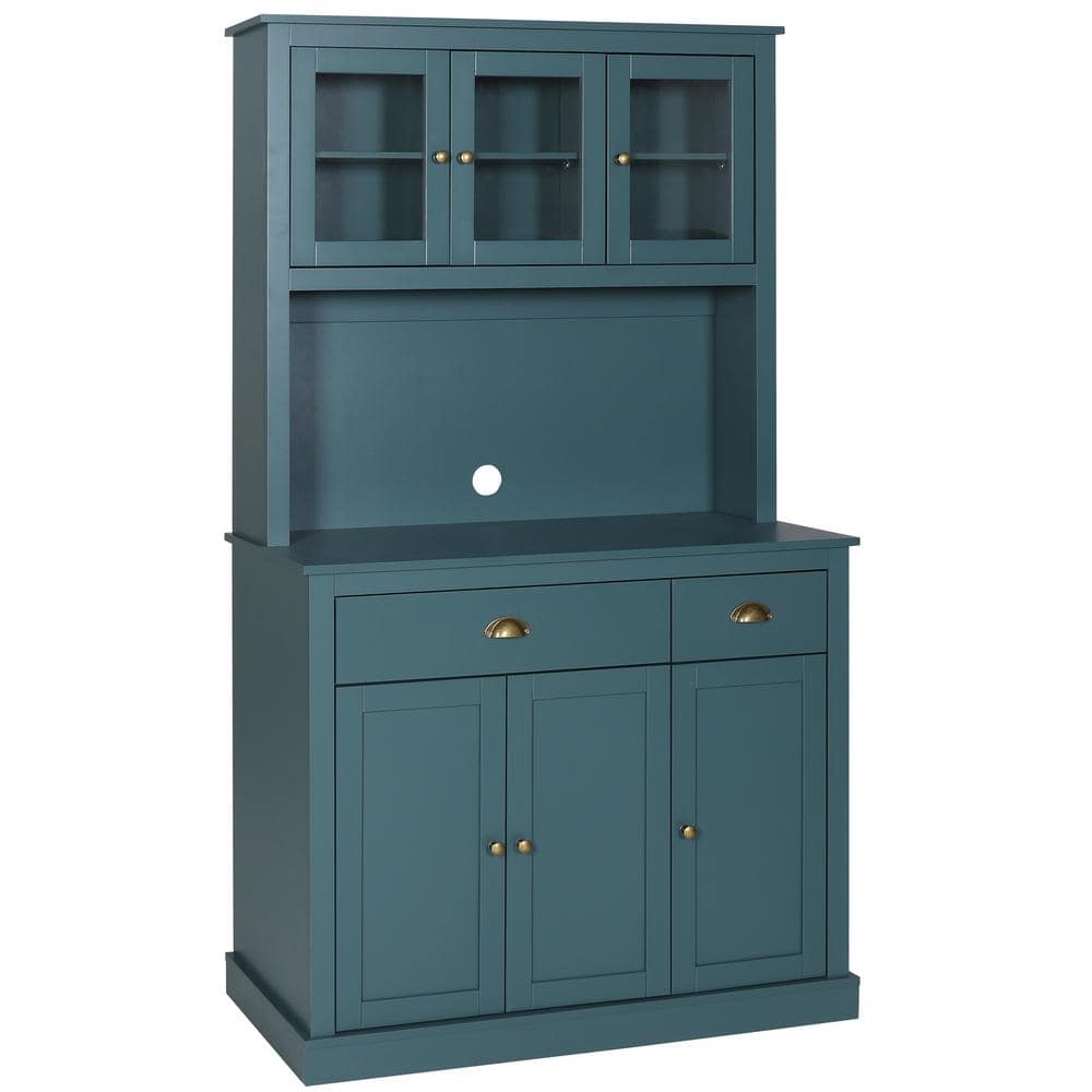 VEIKOUS Teal Blue Kitchen Pantry Storage with Adjustable