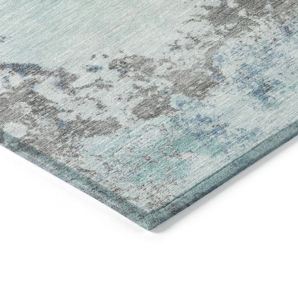 Chantille Machine Washable Indoor/Outdoor Abstract ACN2070 Turquoise 9 ft. x 12 ft. Area Rug
