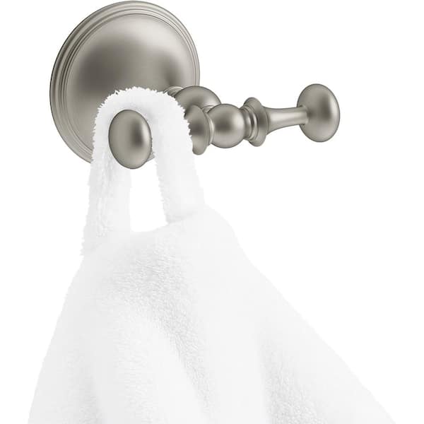 KOHLER Decorative Double Robe Hook in Vibrant Brushed Nickel