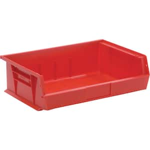 Ultra Series 7.77 qt. Stack and Hang Bin in Red (6-Pack)