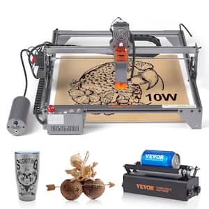10-Watt Engraving Machine 15.7 in. x 15.7 in. Working Area 10000 mm/min Compressed Spot with Rotary Roller Wood Metal