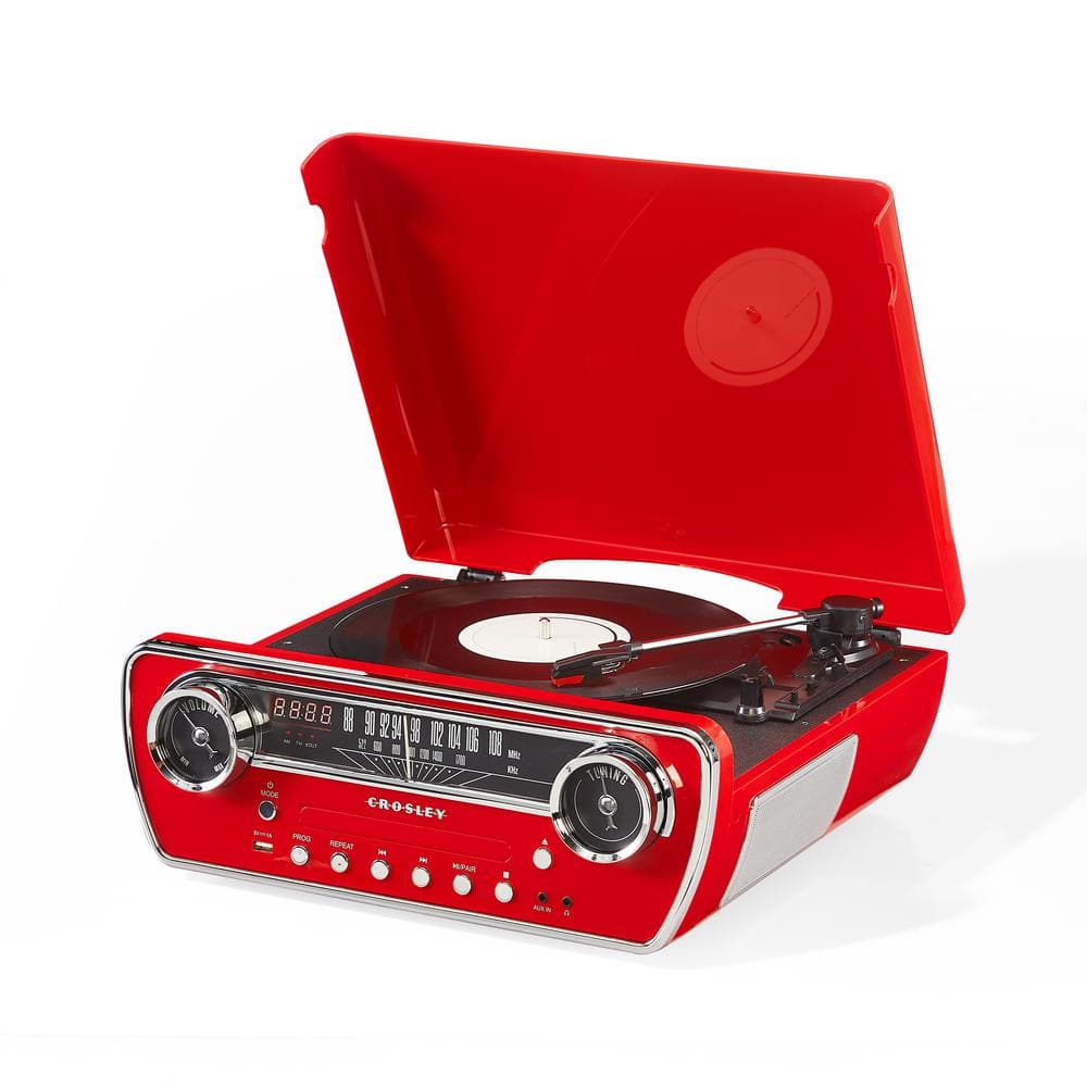 Crosley Powel 7-in-1 Record Player in Red