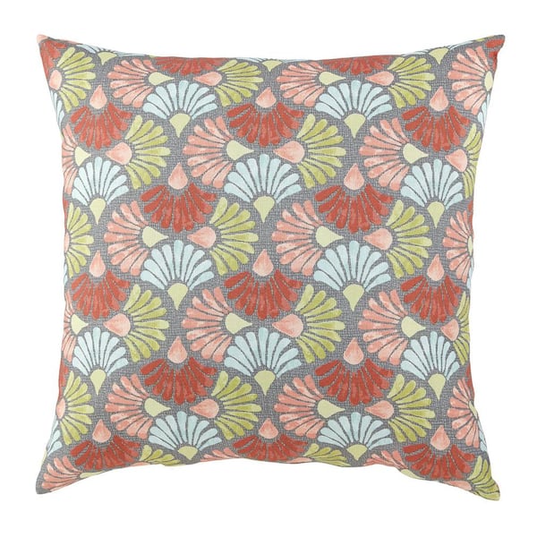 Hampton Bay 18 in. x 18 in. Tear Floral Square Outdoor Throw Pillow