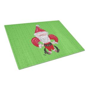 Christmas Fleur-de-lis Santa Claus Tempered Glass Large Cutting Board