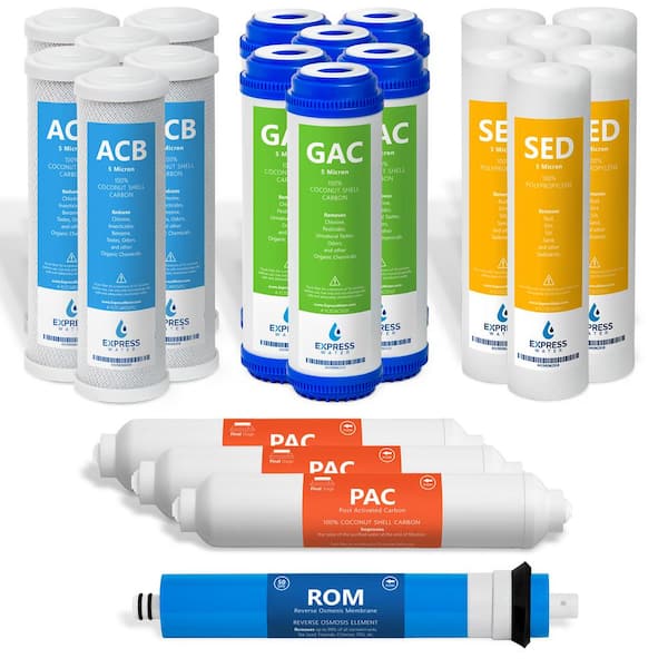 3-Year Reverse Osmosis System Replacement Filter Set-22 Filters with 50 GPD RO Membrane 10 in. Size