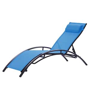 2-pcs. Set Chaise Lounges Outdoor Lounge Recliner Chair, Blue