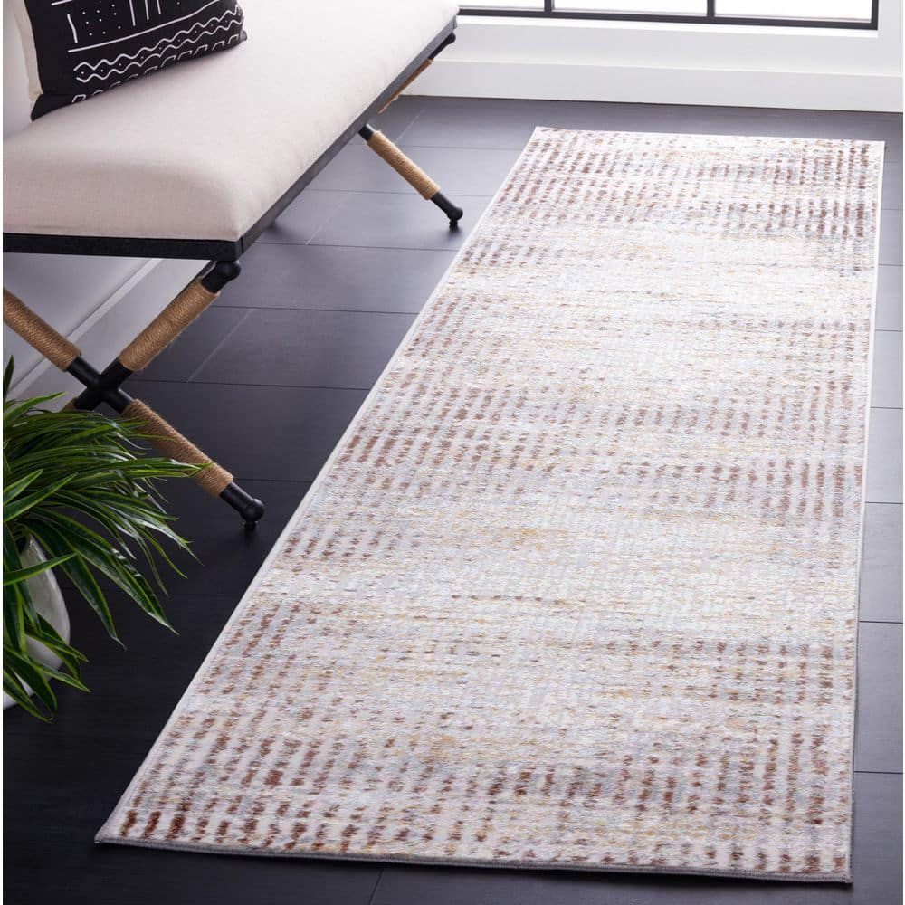 Palma 2 ft. x 9 ft. Beige/Brown Distressed Striped Runner Rug price history on PriceWatchPro