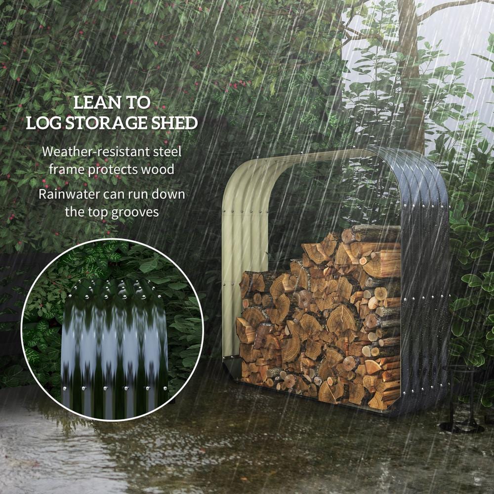 Galvanized Steel Firewood Shed with Rubberized Edges and Cover