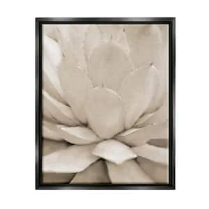 Prickly Agave Plant Monochromatic Desert Succulent" by Kim Allen Floater Frame Nature Wall Art Print 17 in. x 21 in.