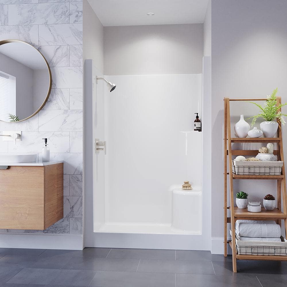 Everyday AFR 48 in. x 33.5 in. x 75 in. 1-Piece Shower Stall with Right Sea