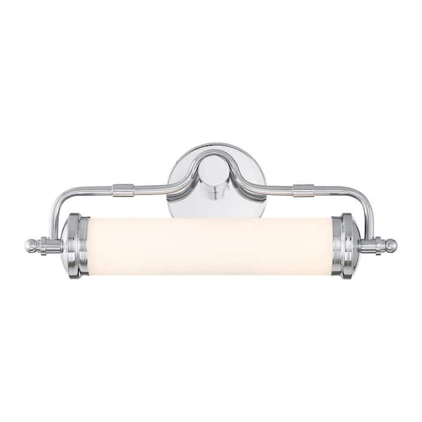 Keller 18 in. W x 6.88 in. H Chrome Integrated LED Vintage Bathroom Vanity Light