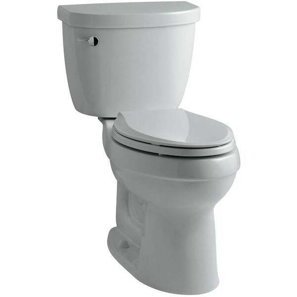 KOHLER Cimarron Comfort Height 2-piece 1.6 GPF Single Flush Elongated Toilet with AquaPiston Flushing Technology in Ice Grey