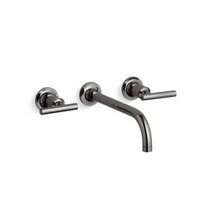 Purist Widespread Double Handle 1.2 GPM Wall Mount Faucet Bathroom Sink Trim in Vibrant Titanium
