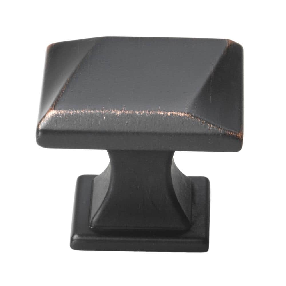 Oil Rubbed Bronze Square Cabinet Knob with Mounting Hardware