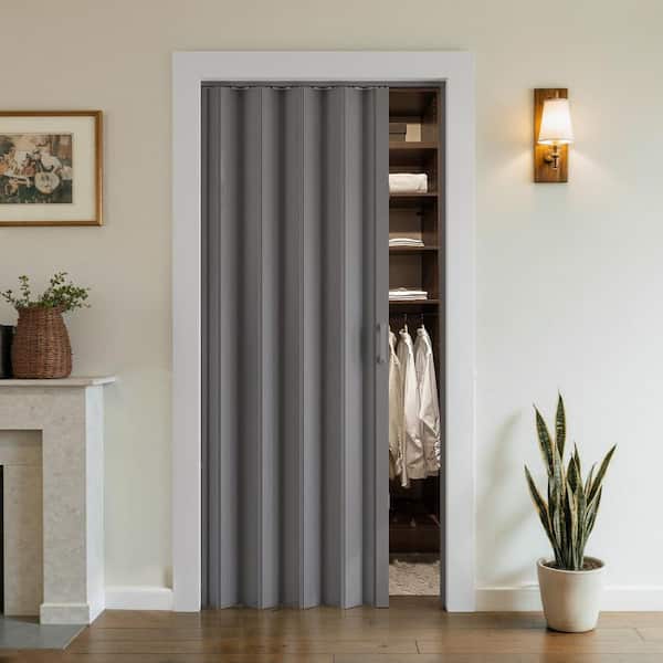 SOCBAZZAR 32 in. x 80 in. Gray Finished PVC Interior Folding