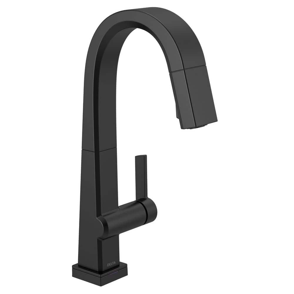 Delta Pivotal SingleHandle Bar Faucet with Touch2O Technology in Matte Black 9993TBLDST The