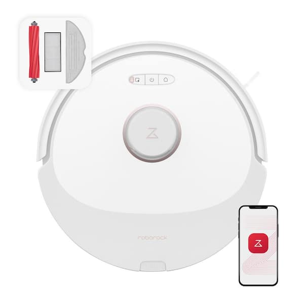 Roborock Q8 Max 15.7 in. W Robotic Vacuum and Mop with Smart Navigation, Bagless Washable Filter, Multi-Surface in White