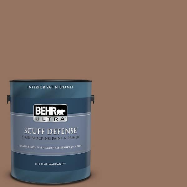BEHR ULTRA 1 gal. #BXC-84 Corral Brown Extra Durable Satin Enamel Interior Paint & Primer