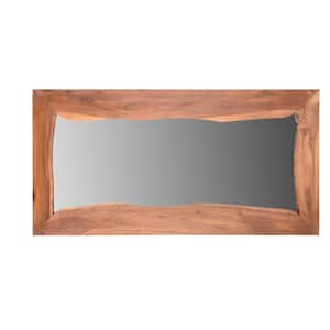 24 in. W x 48 in. H Brown Solid Wood Live Edge Framed Accent Mirror