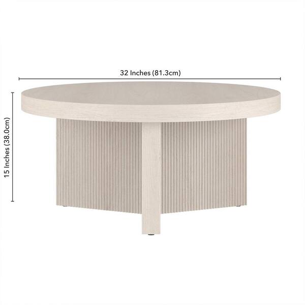Meyer&Cross Holm 32 in. Alder White Round MDF Top Coffee