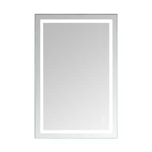 24 in. W x 36 in. H Rectangle Frameless Wall Mounted LED Bathroom Vanity Mirror in White
