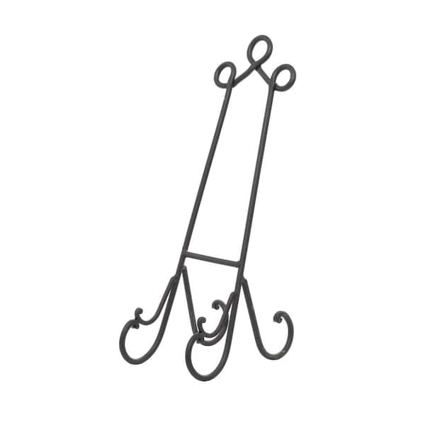 Litton Lane 18 in. Black Metal Scroll Tabletop Display Easel