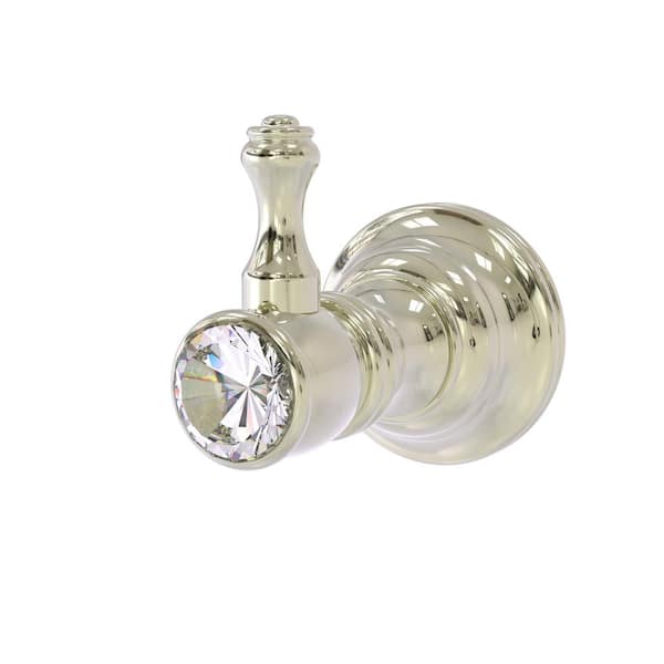 Allied Brass Carolina Crystal Collection Knob Robe/Towel Hook in Polished Nickel