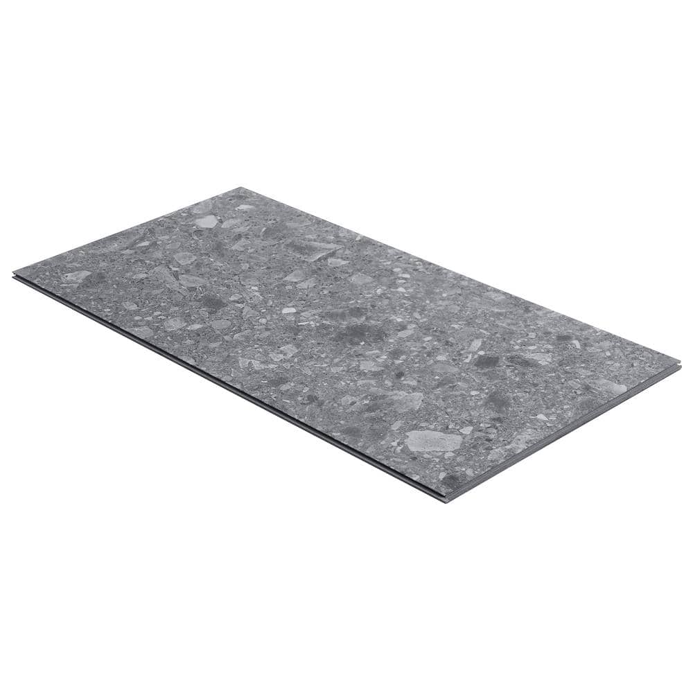 Charcoal Black 12" x 24" Matte LVT Tile with Water Protection