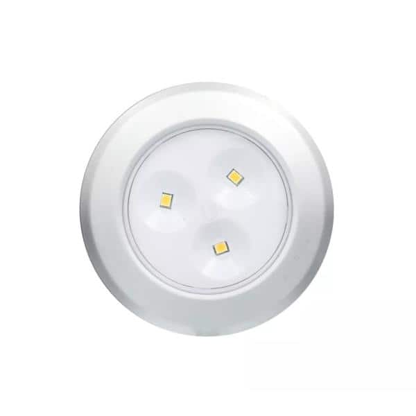 PRIVATE BRAND UNBRANDED 3 in. Round White LED Battery Operated