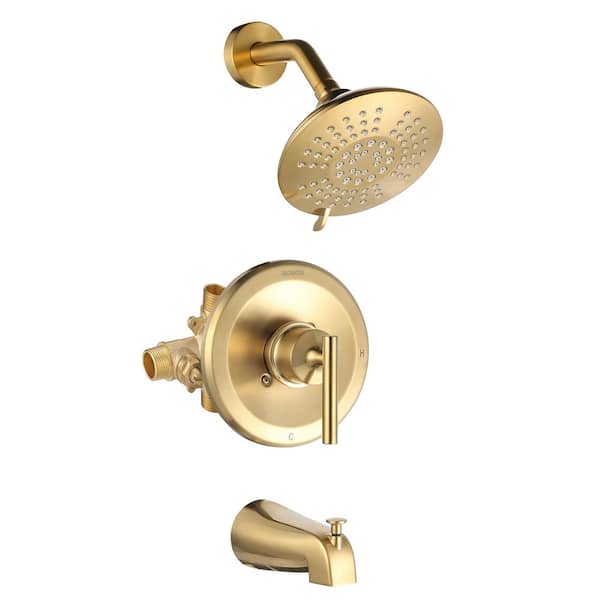 Delta Nicoli Gold Single-Handle 5-Spray Shower Faucet with Delta Nicoli Gold Single-Handle 5-Spray Shower Faucet with