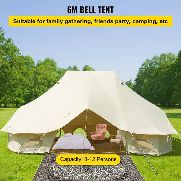 SKYSHALO 6 m Bell Tent 19.7 ft. x 13.1 ft. x 9.8 ft. Yurt