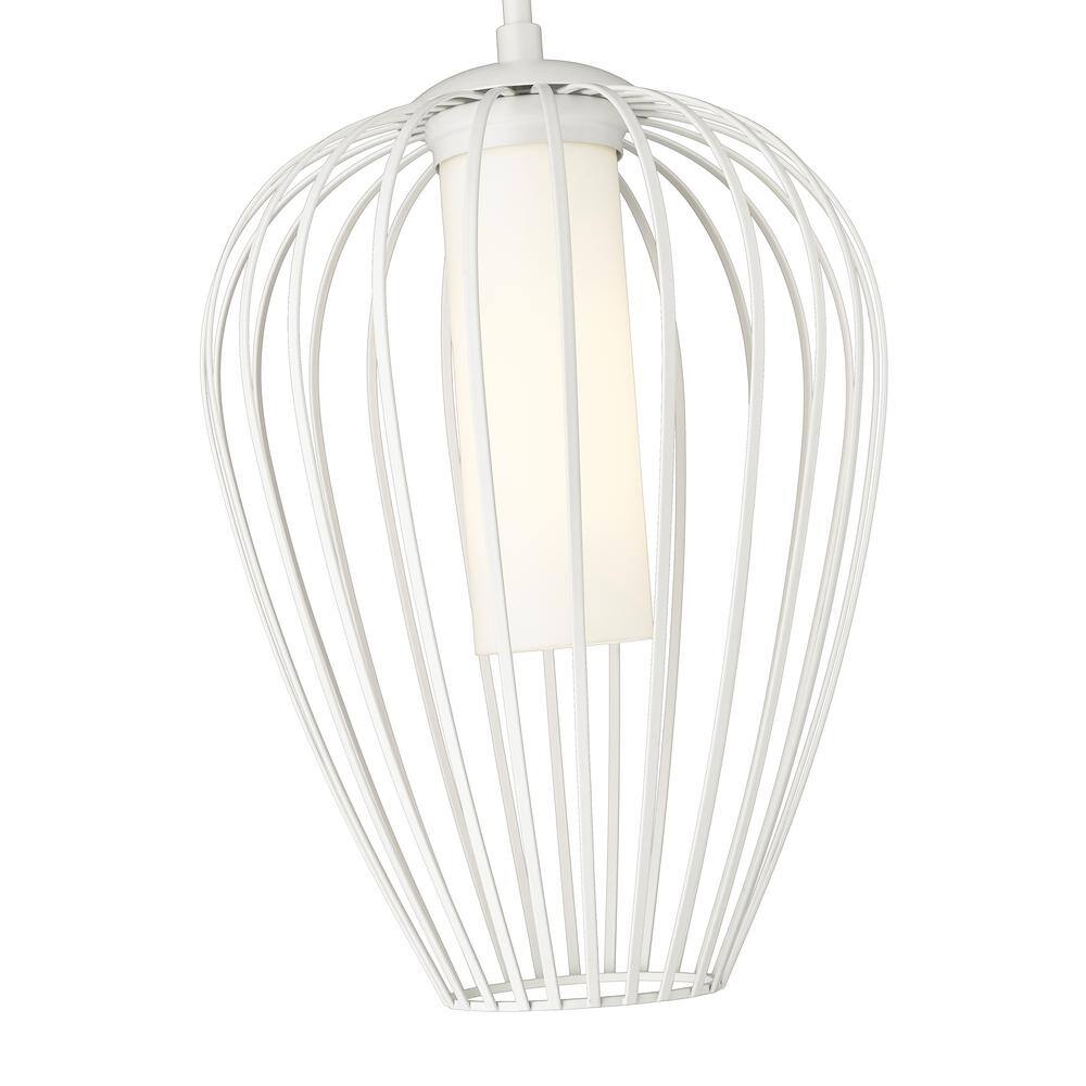 Savanti Textured White Glass Pendant Light for Indoor/Outdoor Use