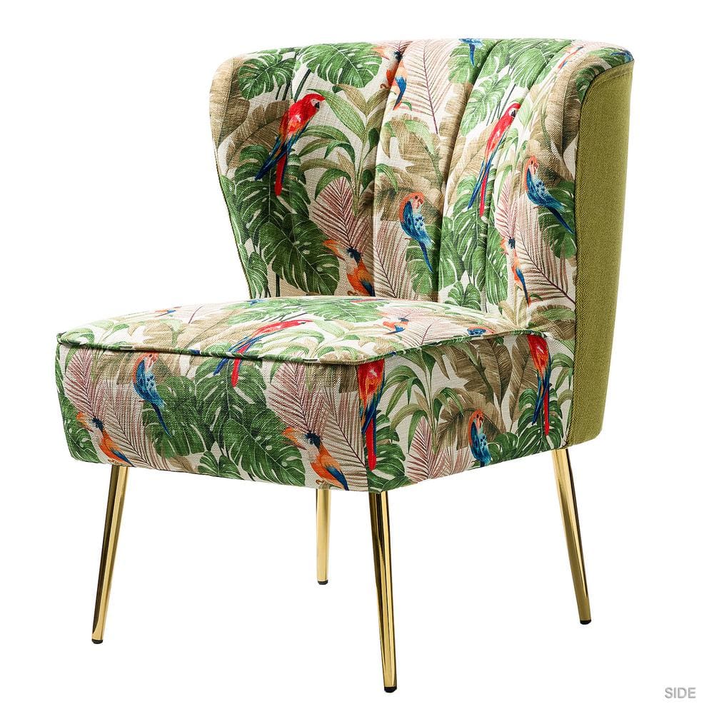 Amerika JEP consensus JAYDEN CREATION Amata Green Tufted Gold Legs Side Chair CHM0015-GREEN - The  Home Depot